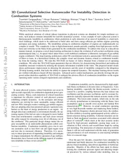 3D Convolutional Selective Autoencoder For Instability Detection in
  Combustion Systems