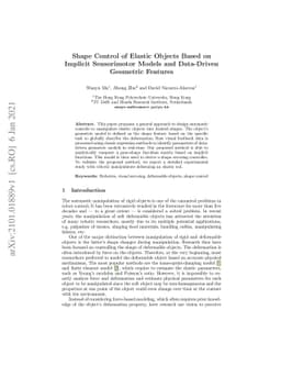 Shape Control of Elastic Objects Based on Implicit Sensorimotor Models
  and Data-Driven Geometric Features