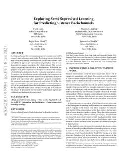 Exploring Semi-Supervised Learning for Predicting Listener Backchannels