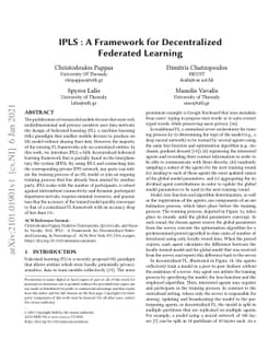 IPLS : A Framework for Decentralized Federated Learning