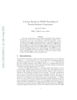 A Lower Bound on DNNF Encodings of Pseudo-Boolean Constraints