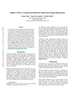 Shallow-UWnet : Compressed Model for Underwater Image Enhancement