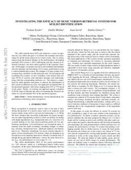 Investigating the efficacy of music version retrieval systems for
  setlist identification