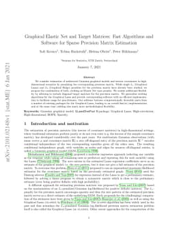 Graphical Elastic Net and Target Matrices: Fast Algorithms and Software
  for Sparse Precision Matrix Estimation