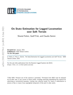 On State Estimation for Legged Locomotion over Soft Terrain