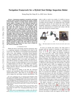 Navigation Framework for a Hybrid Steel Bridge Inspection Robot