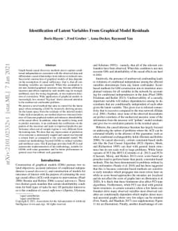 Identification of Latent Variables From Graphical Model Residuals