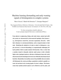 Machine learning dismantling and early-warning signals of disintegration
  in complex systems