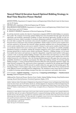 Neural Fitted Q Iteration based Optimal Bidding Strategy in Real Time
  Reactive Power Market_1