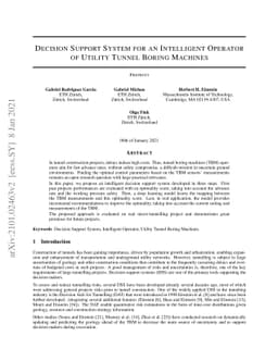 Decision Support System for an Intelligent Operator of Utility Tunnel
  Boring Machines