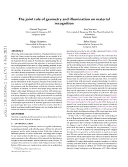 The joint role of geometry and illumination on material recognition