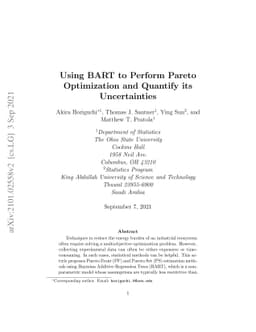 Using BART to Perform Pareto Optimization and Quantify its Uncertainties