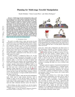Planning for Multi-stage Forceful Manipulation