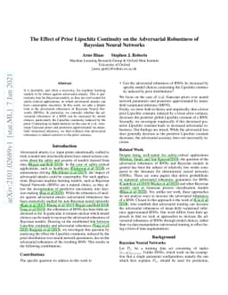 The Effect of Prior Lipschitz Continuity on the Adversarial Robustness
  of Bayesian Neural Networks