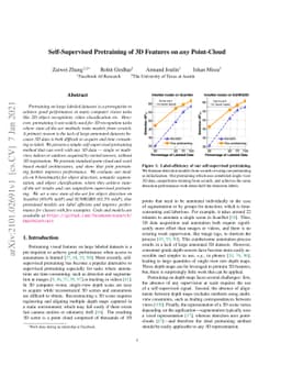 Self-Supervised Pretraining of 3D Features on any Point-Cloud