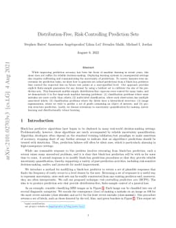 Distribution-Free, Risk-Controlling Prediction Sets