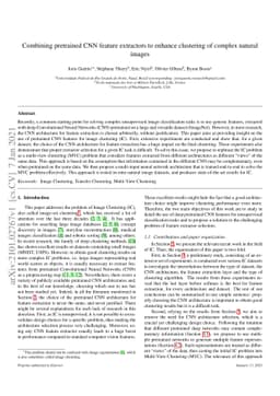Combining pretrained CNN feature extractors to enhance clustering of
  complex natural images