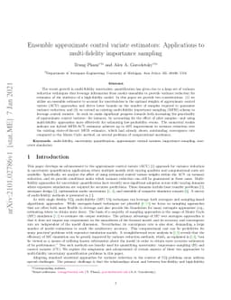 Ensemble approximate control variate estimators: Applications to
  multi-fidelity importance sampling