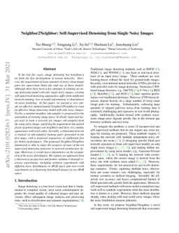 Neighbor2Neighbor: Self-Supervised Denoising from Single Noisy Images