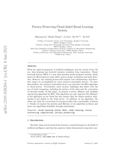 Privacy-Preserving Cloud-Aided Broad Learning System