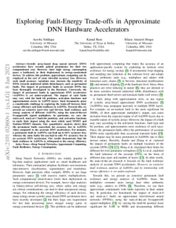 Exploring Fault-Energy Trade-offs in Approximate DNN Hardware
  Accelerators