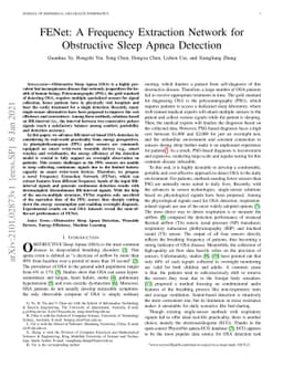 FENet: A Frequency Extraction Network for Obstructive Sleep Apnea
  Detection