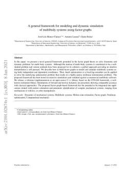 A general framework for modeling and dynamic simulation of multibody
  systems using factor graphs