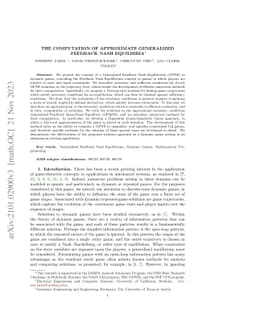 The Computation of Approximate Generalized Feedback Nash Equilibria