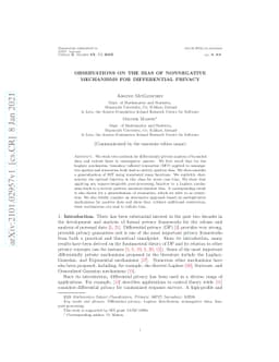 Observations on the Bias of Nonnegative Mechanisms for Differential
  Privacy