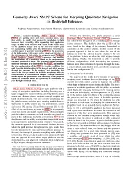 Geometry Aware NMPC Scheme for Morphing Quadrotor Navigation in
  Restricted Entrances