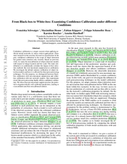 From Black-box to White-box: Examining Confidence Calibration under
  different Conditions