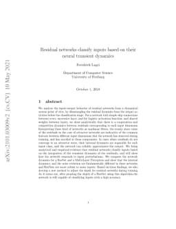 Residual networks classify inputs based on their neural transient
  dynamics