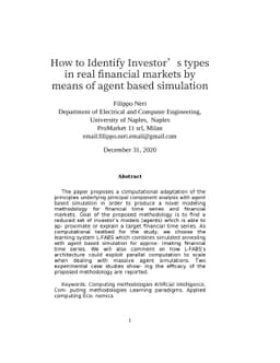 How to Identify Investor's types in real financial markets by means of
  agent based simulation