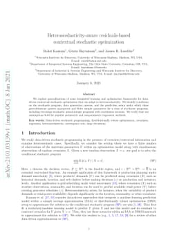 Heteroscedasticity-aware residuals-based contextual stochastic
  optimization
