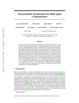 Neurosymbolic Transformers for Multi-Agent Communication