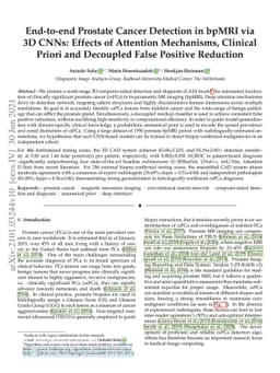 End-to-end Prostate Cancer Detection in bpMRI via 3D CNNs: Effects of
  Attention Mechanisms, Clinical Priori and Decoupled False Positive Reduction