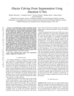 Glacier Calving Front Segmentation Using Attention U-Net