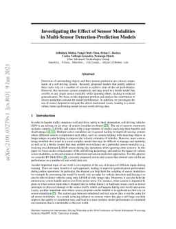 Investigating the Effect of Sensor Modalities in Multi-Sensor
  Detection-Prediction Models