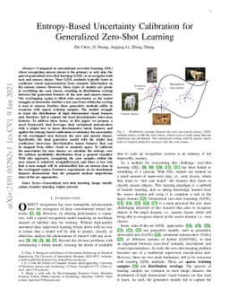 Entropy-Based Uncertainty Calibration for Generalized Zero-Shot Learning