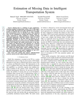 Estimation of Missing Data in Intelligent Transportation System
