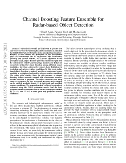 Channel Boosting Feature Ensemble for Radar-based Object Detection