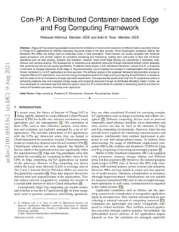 Con-Pi: A Distributed Container-based Edge and Fog Computing Framework