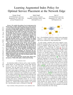 Learning Augmented Index Policy for Optimal Service Placement at the
  Network Edge