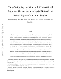 Time-Series Regeneration with Convolutional Recurrent Generative
  Adversarial Network for Remaining Useful Life Estimation