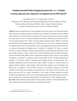 Modeling Household Online Shopping Demand in the U.S.: A Machine
  Learning Approach and Comparative Investigation between 2009 and 2017