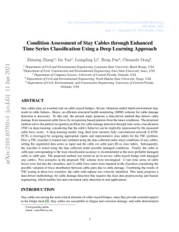 Condition Assessment of Stay Cables through Enhanced Time Series
  Classification Using a Deep Learning Approach