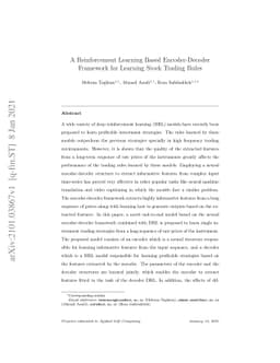 A Reinforcement Learning Based Encoder-Decoder Framework for Learning
  Stock Trading Rules