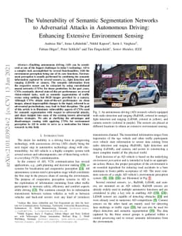 The Vulnerability of Semantic Segmentation Networks to Adversarial
  Attacks in Autonomous Driving: Enhancing Extensive Environment Sensing