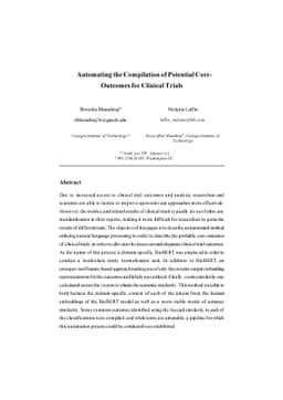 Automating the Compilation of Potential Core-Outcomes for Clinical
  Trials