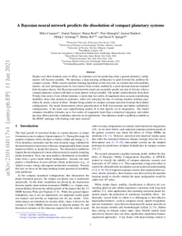 A Bayesian neural network predicts the dissolution of compact planetary
  systems